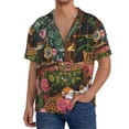 thumbnail image 1 of Sikiie Dog On Floral Couch Men's Cuban Shirt, Hawaiian Shirts, Business Casual Button Down Shirts, Short Sleeve Shirt-X-Large, 1 of 5