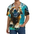 thumbnail image 1 of Sikiie Dog Underwater Adventure Men's Cuban Shirt, Hawaiian Shirts, Business Casual Button Down Shirts, Short Sleeve Shirt-Small, 1 of 5