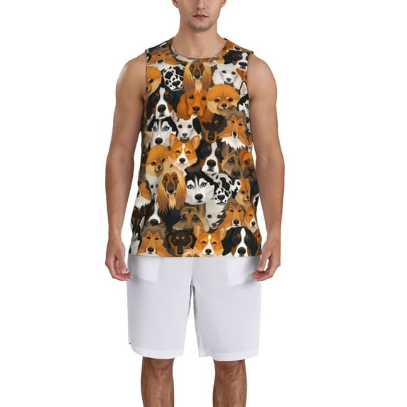 Sikiie Dogs Different Breeds Basketball Jersey Reversible Men's Mesh Athletic Sports Shirts Training Practice S-4XLLarge