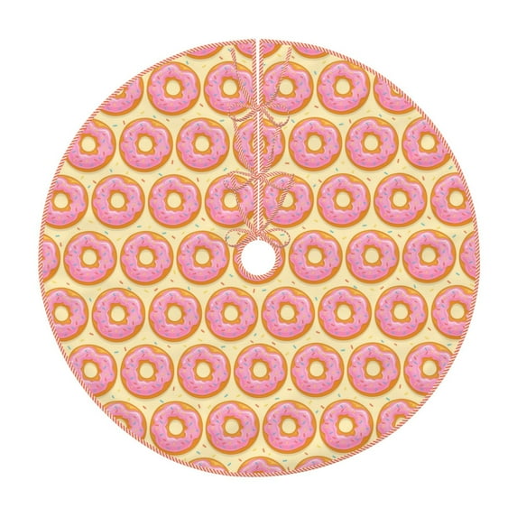 Sikiie Donuts With Pink Glaze Christmas Tree Skirt, Christmas Tree Decorations, Christmas Decor, Tree Mat Decoration(30-48IN)-36"