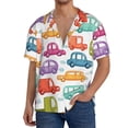 thumbnail image 1 of Sikiie Doodle Cars Men's Cuban Shirt, Hawaiian Shirts, Business Casual Button Down Shirts, Short Sleeve Shirt-4X-Large, 1 of 5
