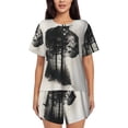 thumbnail image 1 of Sikiie Double Exposure Cat Forest Womens Pajama Sets Short Sleeve Top With Pants Sleepwear 2 Piece Lounge Set-Medium, 1 of 6