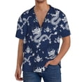 thumbnail image 1 of Sikiie Dragon Men's Wrinkle Free Untucked Cuban Shirt Business Casual Button Down Shirts Short Sleeve Shirt4X-Large, 1 of 5