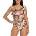 thumbnail image 1 of Sikiie Dragons1 Print Women One Piece Swimsuits Tummy Control One Shoulder Bathing Suits Ruffle Swimwear, From S to XXL-Medium, 1 of 6