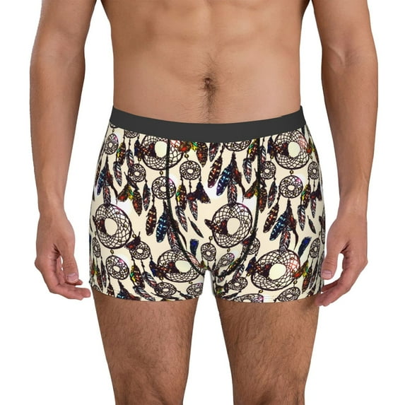 Sikiie Dreamcatcher Print Men's Boxer Briefs, Elastic Waistband Boxer Briefs Leggings-XX-Large