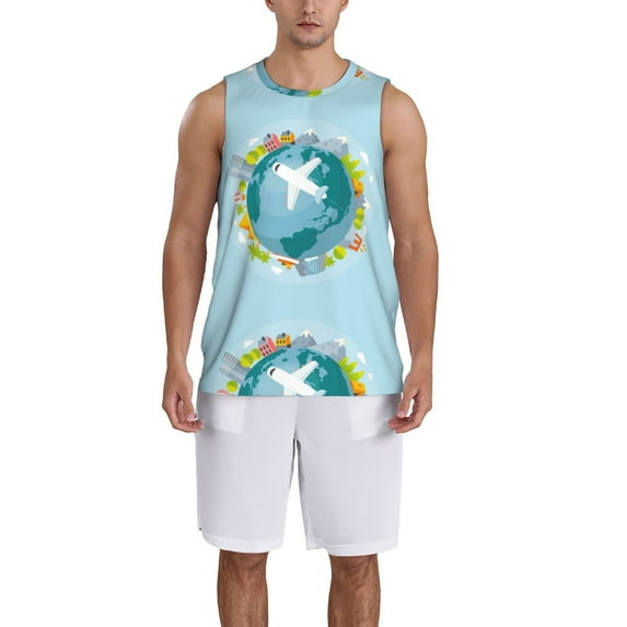 Sikiie Dreaming Travel Basketball Jersey Reversible Men's Mesh Athletic Sports Shirts Training Practice S-4XL4X-Large
