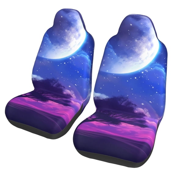 Sikiie Dreamy Colorful Starry Sky Car Seat Protector 2 Pack Car Seat Cushion Mat, Car Seat Covers for SUV, Truck, Van