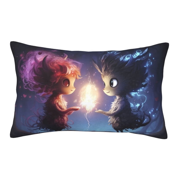 Sikiie Dreamy Forest Elf Print Plush Pillow Cover, Wrinkle-proof and Stain-resistant Pillow Protector without Pillow Core, Home Decoration-20"x30"