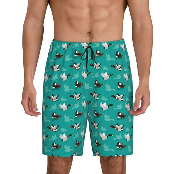 Sikiie Ducks A Mens Pajama Shorts, Lounge Pant, Men's shorts,Sleep Pj Shorts for Men-Large