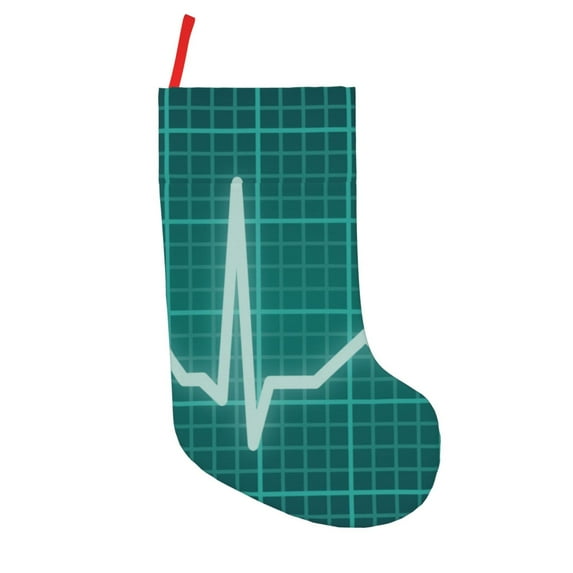 Sikiie ECG Wave Christmas Stockings,18 Inches Christmas Stockings Xmas Hanging Stockings for Family Christmas Decorations & Gifts
