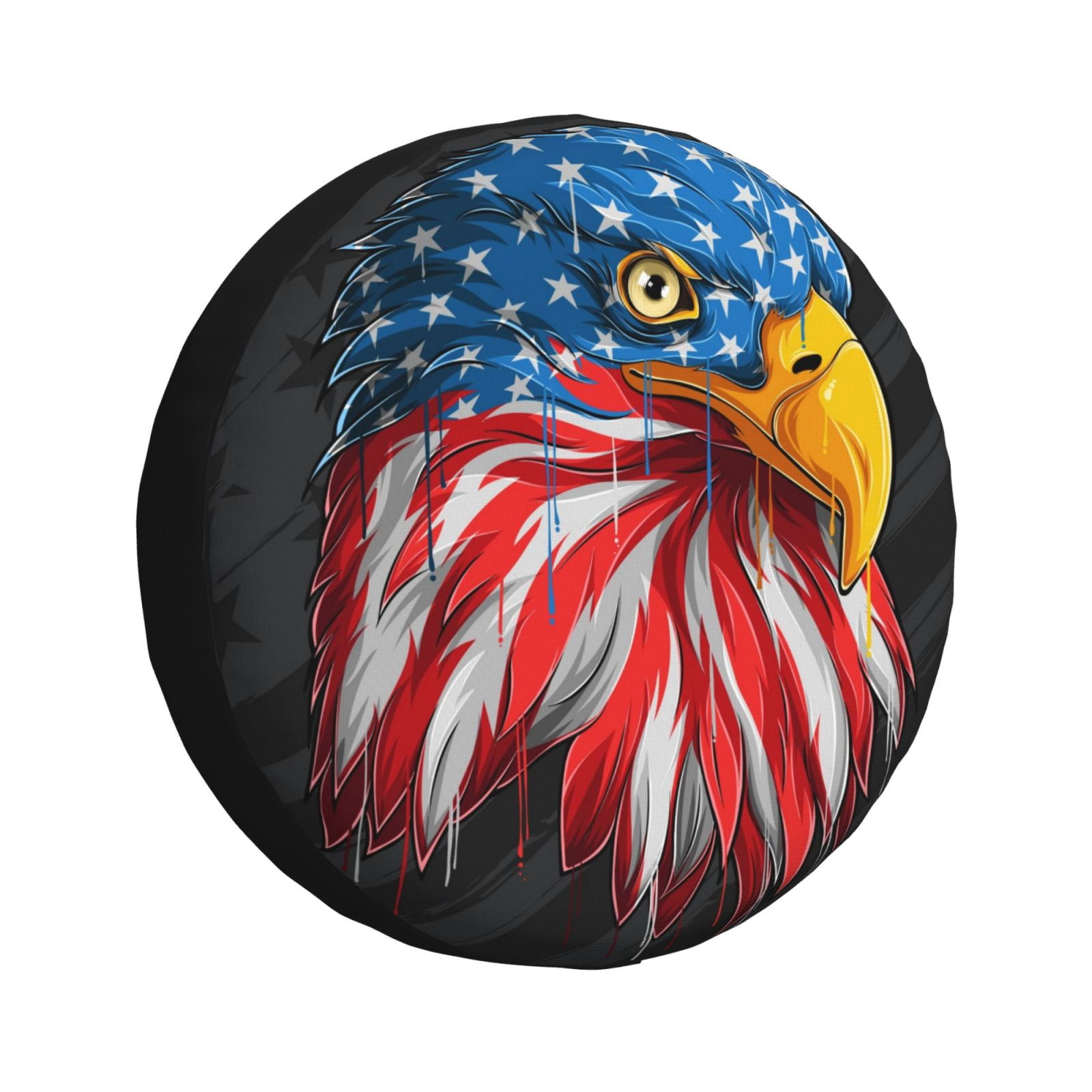 Spare Tire Cover Bald Eagle American Flag Design - Decorative Waterproof Cover For Trucks, SUVs, RVs (14") - View #7