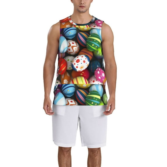 Sikiie Easter Egg Basketball Jersey Reversible Men's Mesh Athletic Sports Shirts Training Practice S-4XL3X-Large