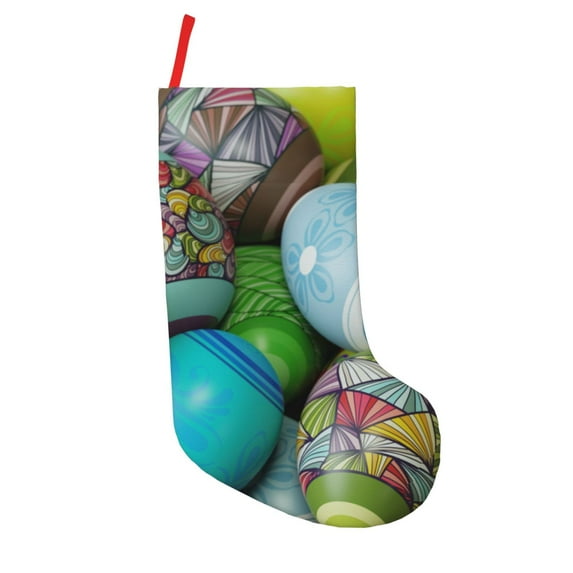 Sikiie Easter Egg1 Christmas Stockings,18 Inches Christmas Stockings Xmas Hanging Stockings for Family Christmas Decorations & Gifts