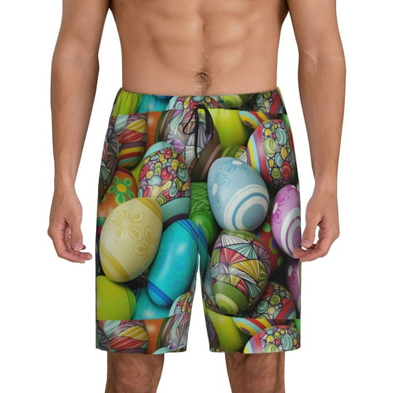 Sikiie Easter Egg1 Mens Pajama Shorts, Lightweight Lounge Pant with Pockets Soft Sleep Pj Shorts for MenX-Large