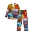 thumbnail image 1 of Sikiie Easter Eggs Mens Pajama Set, Soft Warm Long Sleeve Sleepwear, Cozy Button-Down Pjs for Men-Medium, 1 of 7