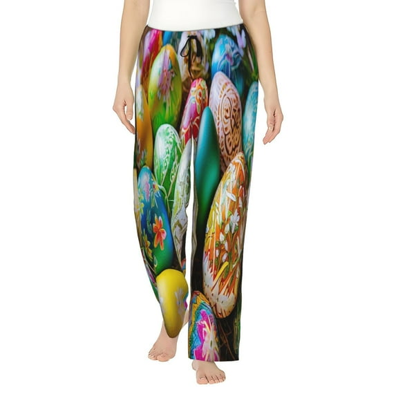 Sikiie Easter Eggs Pajamas Pants for Women, Lounge for Women,Women’s Pajama Lounge Pants-XX-Large