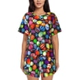 thumbnail image 1 of Sikiie Easter Eggs2 Womens Pajama Sets Short Sleeve Top With Pants Sleepwear 2 Piece Lounge SetXX-Large, 1 of 6