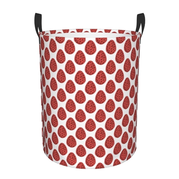 Sikiie Easter eggs Print Round Dirty Clothes Basket, Waterproof Standing Foldable Storage Basket, for Laundry Room, Bedroom, Bathroom Storage-Medium