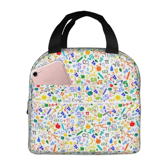 Sikiie Education And Science Lunch Bag for Women & Men Adult Insulated Lunch Box, Food Lunch Containers Lunch Tote Bags for Work, Travel, Outdoor