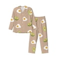 thumbnail image 1 of Sikiie Egg and Avocado Mens Pajama Set, Soft Warm Long Sleeve Sleepwear, Cozy Button-Down Pjs for Men-Small, 1 of 7