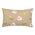 thumbnail image 1 of Sikiie Egg and Avocado Print Plush Pillow Cover, Wrinkle-proof and Stain-resistant Pillow Protector without Pillow Core, Home Decoration-14"x20", 1 of 6