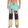 thumbnail image 1 of Sikiie Elehpant And A Giraffe Looking At The Sea Pajama Pants Men, PJ Bottoms, Sleep & Lounge Pants-Large, 1 of 6