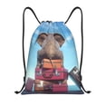 thumbnail image 1 of Sikiie Elephant Sits Drawstring Backpack Drawstring Bags, Draw String Back Bag for Sports, Gym, Travel, Swimming, Beach-Small, 1 of 6
