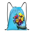 thumbnail image 1 of Sikiie Elephant Trunk Couple Flowers Drawstring Backpack Drawstring Bags, Draw String Back Bag for Sports, Gym, Travel, Swimming, Beach-Medium, 1 of 6