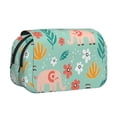 thumbnail image 1 of Sikiie Elephant and Flowers Print Flip Double-layer Pencil Case, All-purpose Stationery Bag for Study and Office, Zipper Design, Unisex, 1 of 7