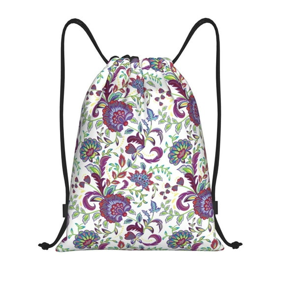 Sikiie Fairy Flower Drawstring Backpack Drawstring Bags, Draw String Back Bag for Sports, Gym, Travel, Swimming, Beach-Medium