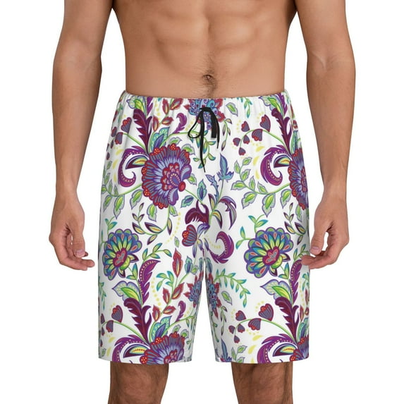 Sikiie Fairy Flower Mens Pajama Shorts, Lightweight Lounge Pant with Pockets Soft Sleep Pj Shorts for MenLarge