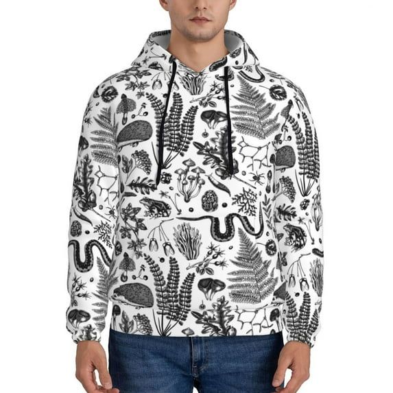 Sikiie Fall Forest Men's Hoodie, Essentials Hoodie, Sweatshirt, Pullover Hooded Sweatshirt for Men-XX-Large