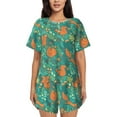 thumbnail image 1 of Sikiie Fall Forest Squirrel Womens Pajama Sets Short Sleeve Top With Pants Sleepwear 2 Piece Lounge Set4X-Large, 1 of 6