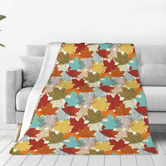 Sikiie Fall Maple Leaves Ultra-Soft Micro flannel Blanket Luxury All Seasons Warm Blanket for Bedding Sofa and Travel (4 sizes)-40"x30"
