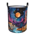 thumbnail image 1 of Sikiie Fantasy Cosmic Landscape Print Round Dirty Clothes Basket, Waterproof Standing Foldable Storage Basket, for Laundry Room, Bedroom, Bathroom Storage-Medium, 1 of 6