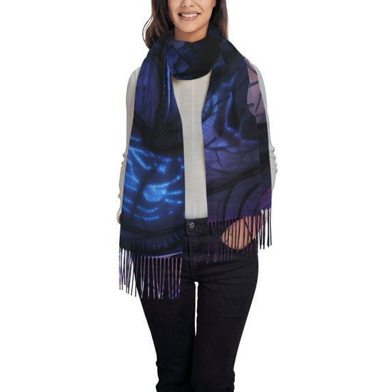 Sikiie Fantasy Dragon In Cathedral Shawl Wraps Big Scarf Tassel Fall Winter Thick Scarf Warm Shawl Women Fall Gifts