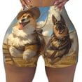thumbnail image 1 of Sikiie Farm Corgi German Shepherd Print Workout Shorts Women Scrunch Butt Gym Shorts Seamless High Waist Tummy Control Yoga Biker Athletic Shorts, 1 of 5