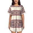 thumbnail image 1 of Sikiie Fashion Tatreez Womens Pajama Sets Short Sleeve Top With Pants Sleepwear 2 Piece Lounge Set-4X-Large, 1 of 6