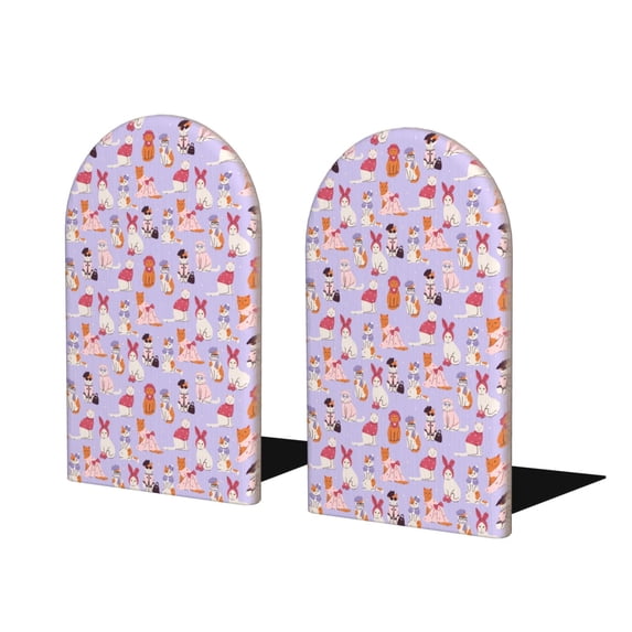 Sikiie Fashionable Cats Bookends 1 Pair, Wood Bookends for Shelves, Book Ends for Shelves, Book Shelf Holder for Home Office