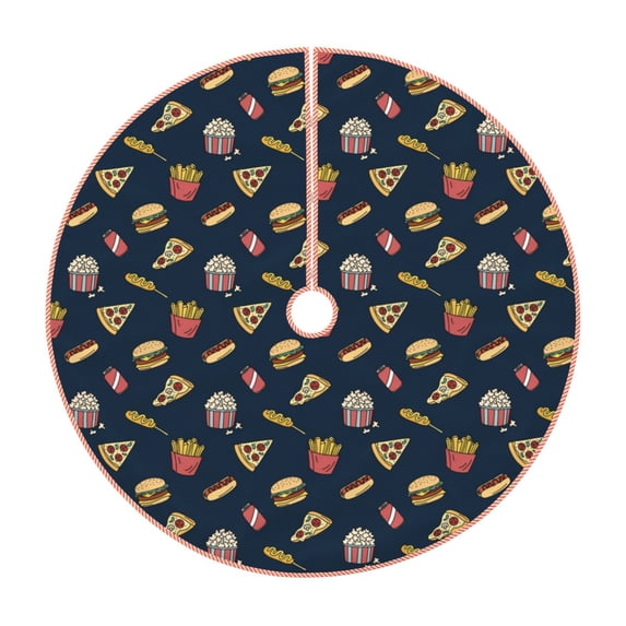 Sikiie Fast Food Nativity Christmas Tree Skirt, Jesus Christian Winter Holiday Tree Mat Decoration(30-48IN)30"