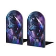 thumbnail image 1 of Sikiie Feathered Wolf Bookends 1 Pair, Wood Bookends for Shelves, Book Ends for Shelves, Book Shelf Holder for Home Office, 1 of 7