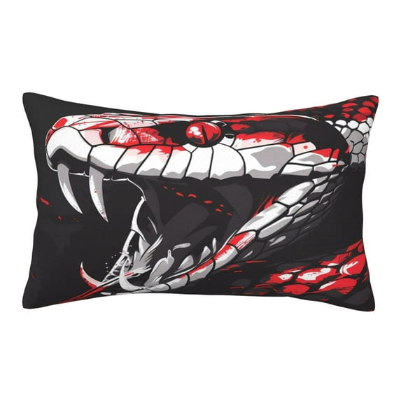 Sikiie Fierce Red Viper Graphic Art Print Plush Pillow Cover, Wrinkle-proof and Stain-resistant Pillow Protector without Pillow Core, Home Decoration-20"x30"