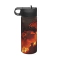 thumbnail image 1 of Sikiie Fiery Dragons Castle Attack Print 18OZ Insulated Straw Cup, Portable Leak-proof Sports Water Bottle, Stainless Steel Water Cup Suitable for Home and Outdoor, 1 of 8