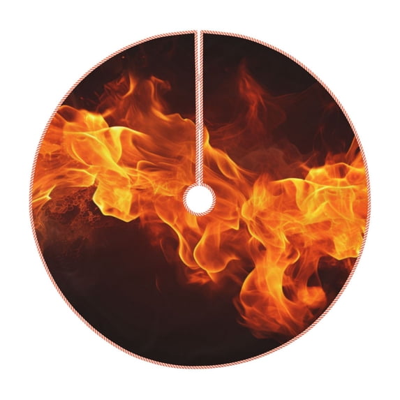 Sikiie Fiery Orange Flames Energy Christmas Tree Skirt, Christmas Tree Decorations, Christmas Decor, Tree Mat Decoration(30-48IN)-30"