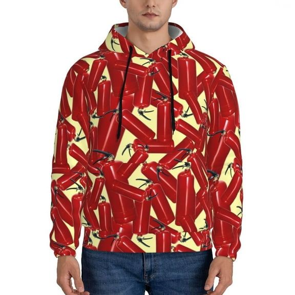 Sikiie Fire Extinguisher Men's Hoodie, Essentials Hoodie, Sweatshirt, Pullover Hooded Sweatshirt for Men-3X-Large