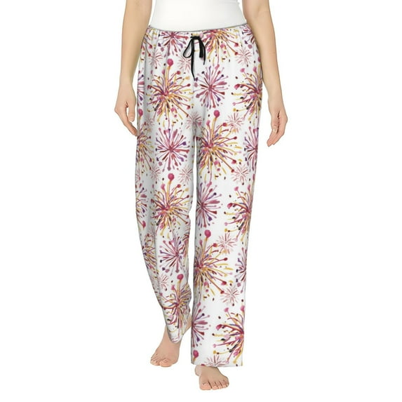 Sikiie Fireworks Women’s Ultra-Soft Comfy Lounge Pants Sleepwear Comfy Lounge Pants Drawstring Sleep Bottoms with PocketsMedium