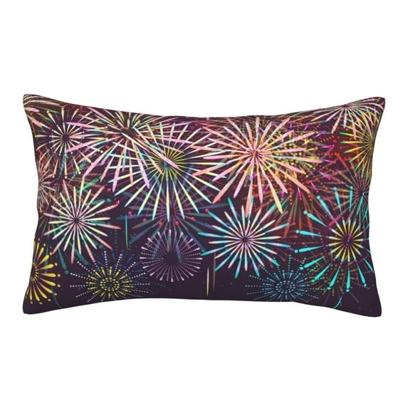 Sikiie Fireworks2 Print Plush Pillow Cover, Wrinkle-proof and Stain-resistant Pillow Protector without Pillow Core, Home Decoration-14"x20"