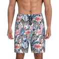 thumbnail image 1 of Sikiie Flamingo And Zebra Mens Pajama Shorts, Lightweight Lounge Pant with Pockets Soft Sleep Pj Shorts for MenMedium, 1 of 6