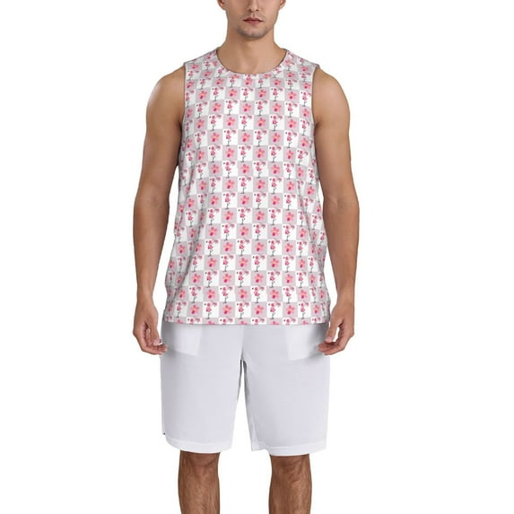 Sikiie Flamingo On Checkered Basketball Jersey Reversible Men's Mesh Athletic Sports Shirts Training Practice S-4XLLarge