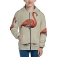thumbnail image 1 of Sikiie Flamingo Sitting On Chair Zip Up Hoodie Teenage, hoodies for Teenage, Zipper Sweatshirt Jacket for Daily, Traveling-Small, 1 of 6